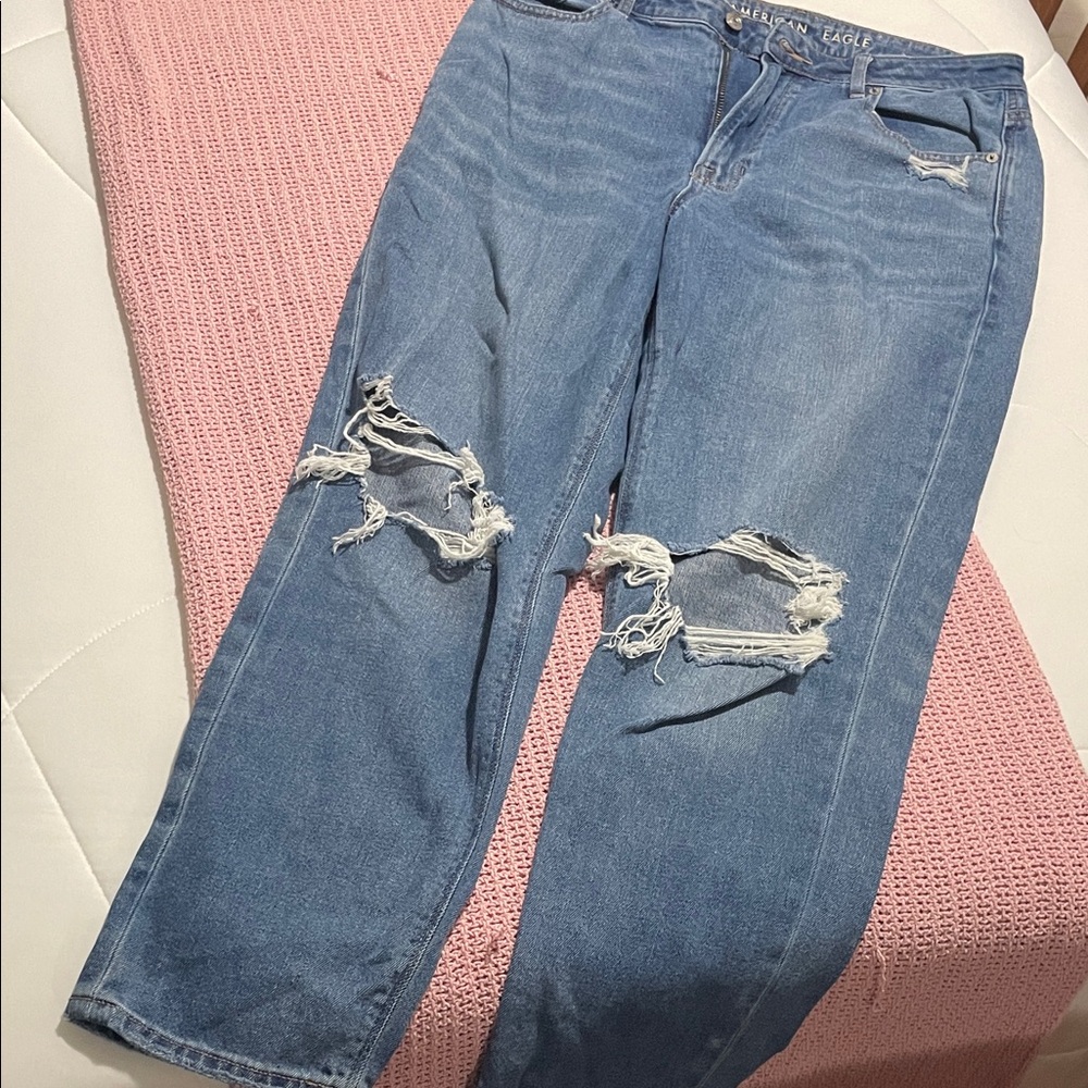 Blue Distressed Women's Jeans by American Eagle